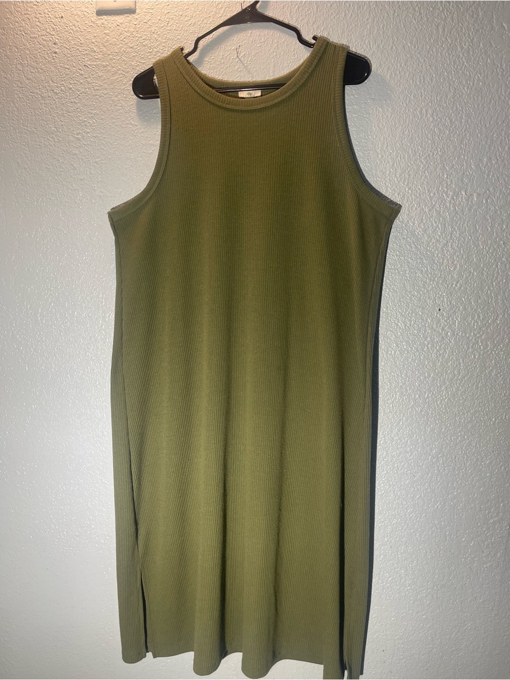 dip Olive Ribbed Maxi Tank Dress